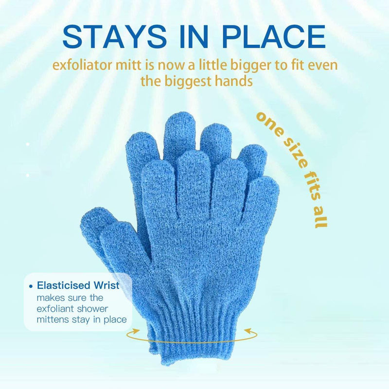 4-Pairs: Exfoliating Gloves - Premium Scrub Wash Mitt for Bath or Shower Bath - DailySale