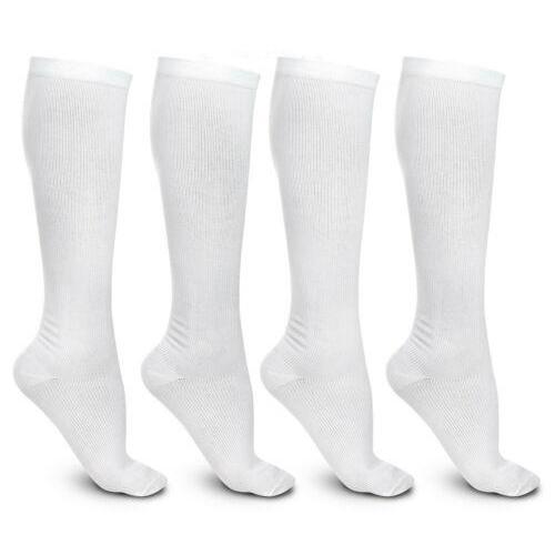 4-Pairs: White L/XL Compression Socks Running Sports Graduated Travel Sports & Outdoors - DailySale