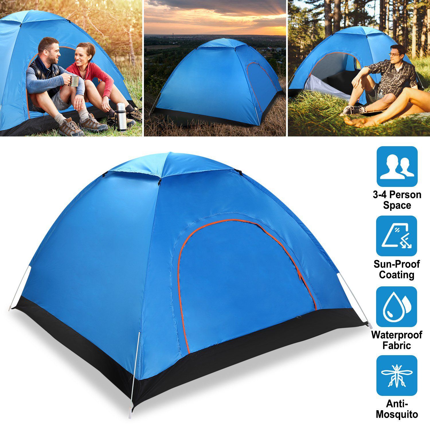 4 Persons Camping Waterproof Tent Sports & Outdoors - DailySale