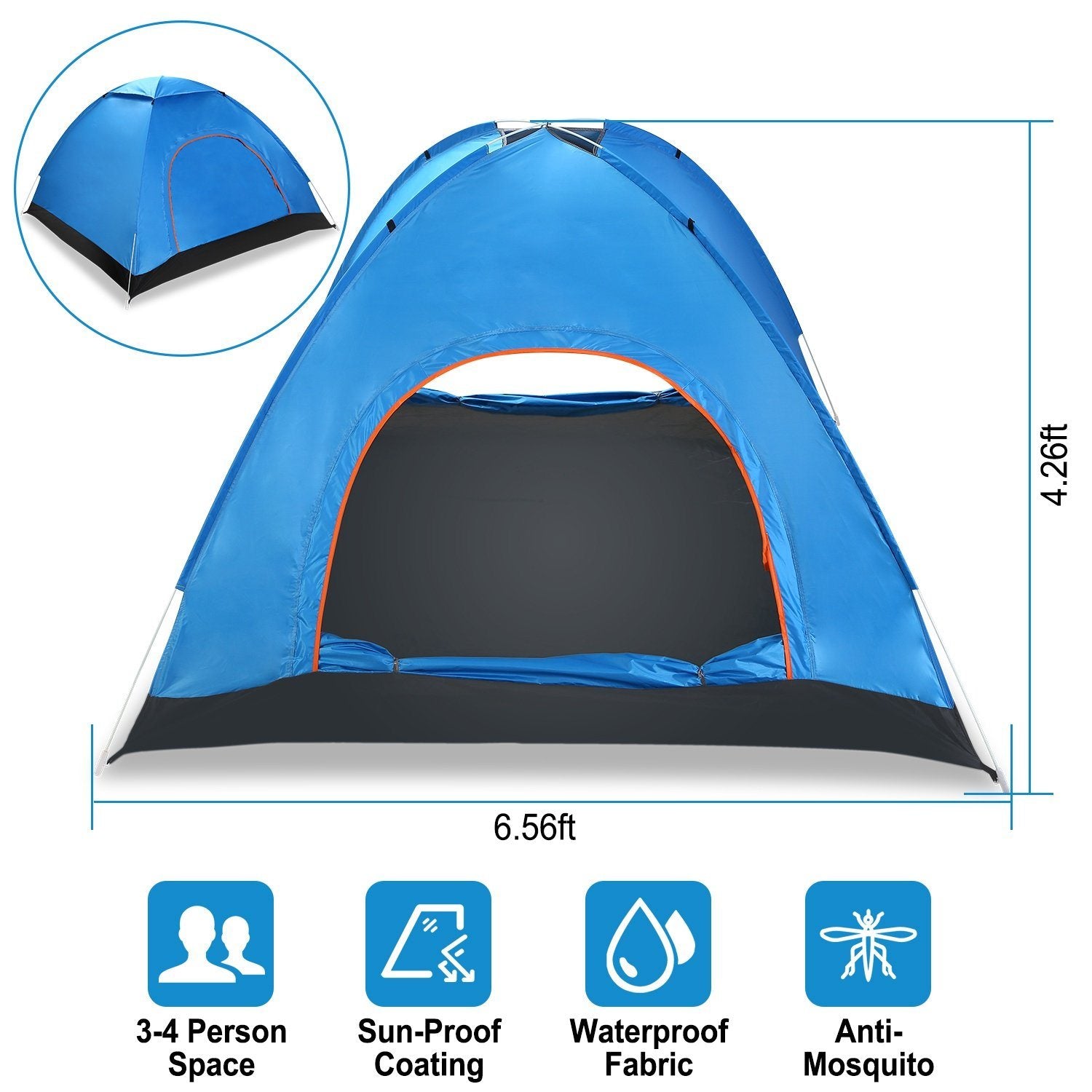 4 Persons Camping Waterproof Tent Sports & Outdoors - DailySale