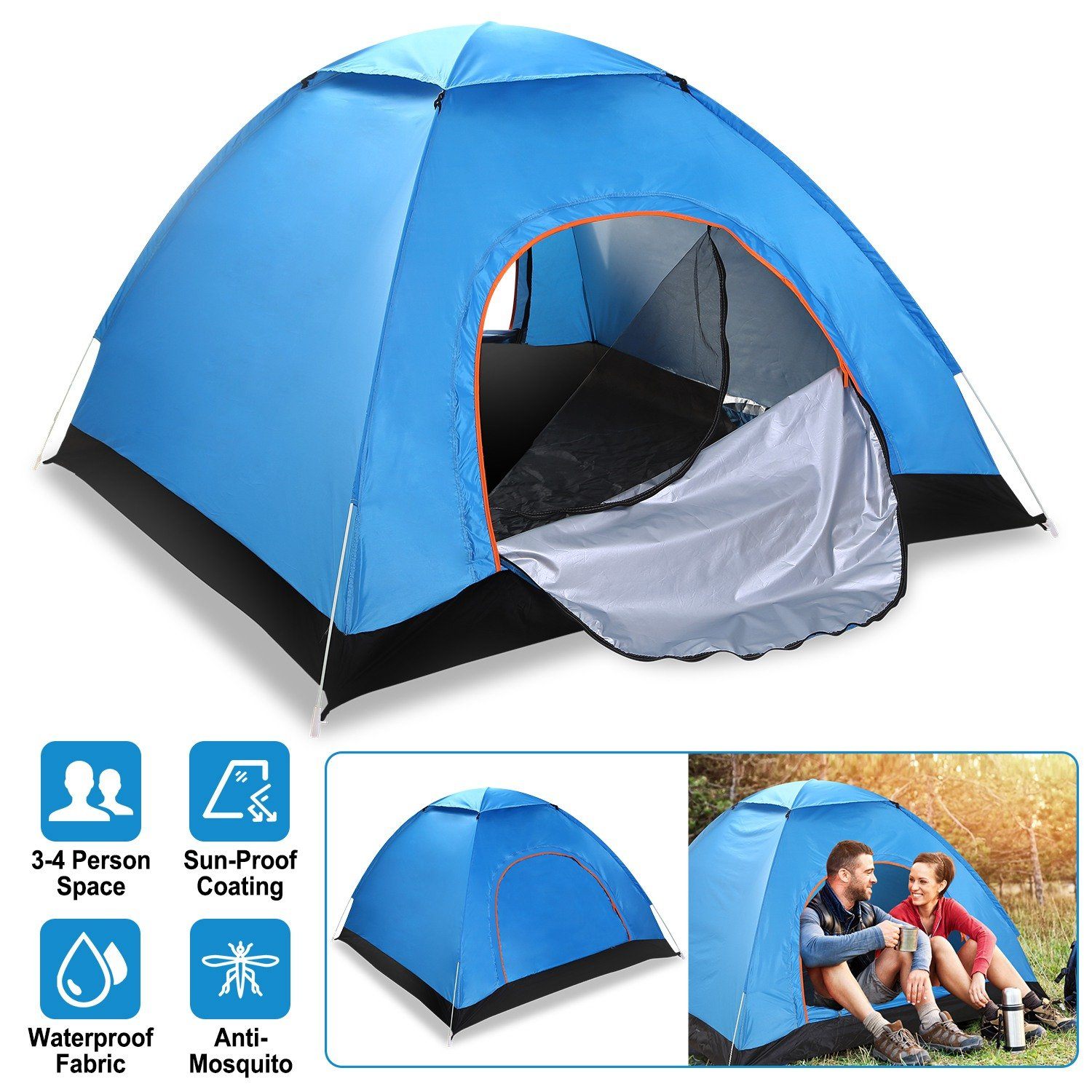 4 Persons Camping Waterproof Tent Sports & Outdoors - DailySale