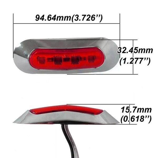 4-Piece: 12V-24V 4 LED Side Marker Indicator Lights Automotive - DailySale