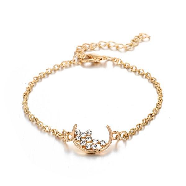 4-Piece: 14K Gold White Crystal Celestial Bangle Set Bracelets - DailySale