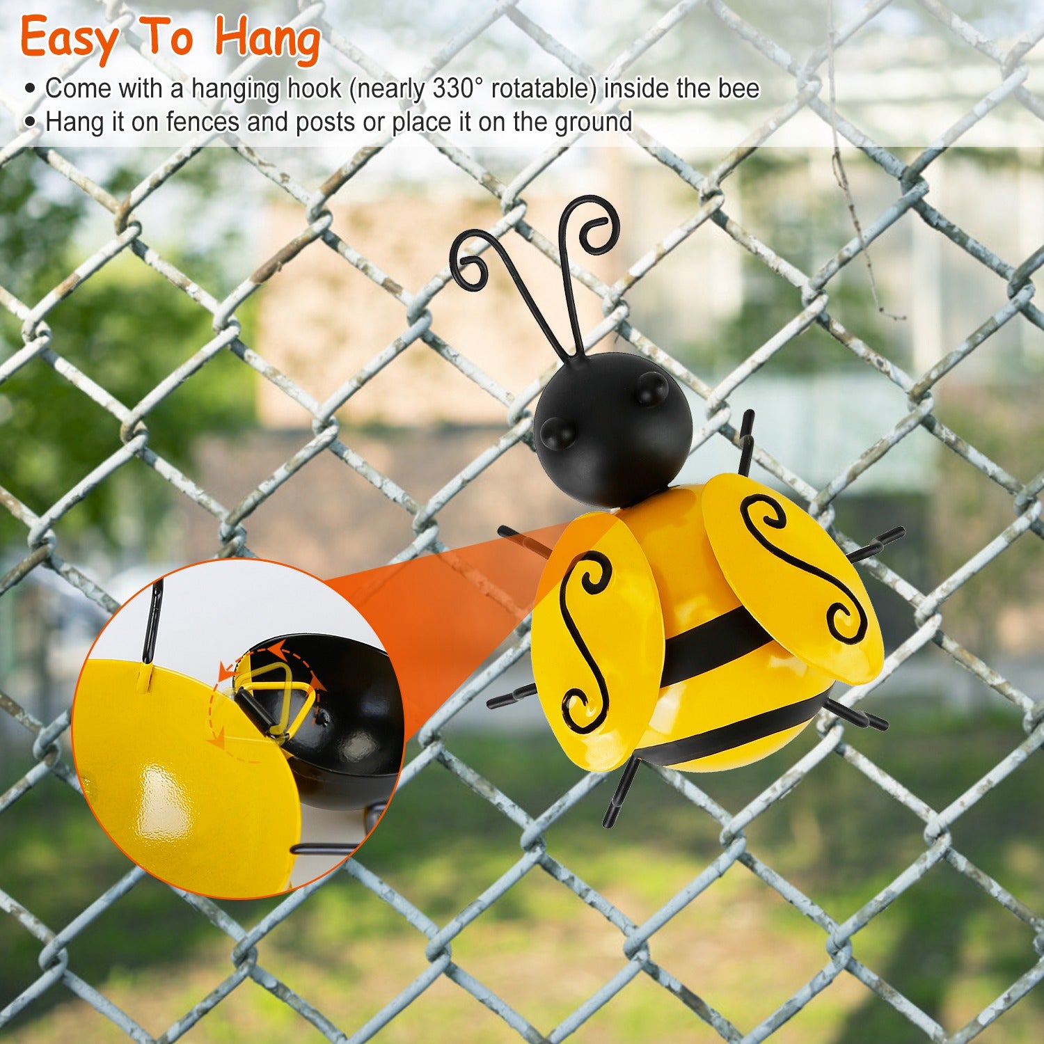 4-Piece: 3D Bumble Bee Ornament Set Garden & Patio - DailySale