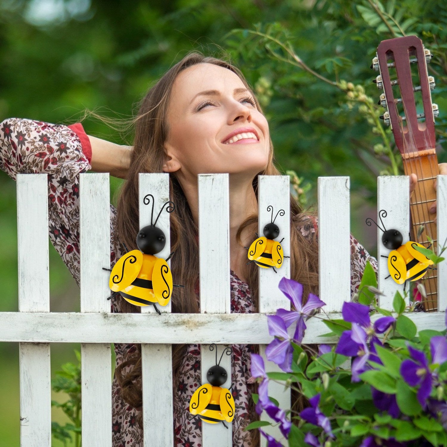 4-Piece: 3D Bumble Bee Ornament Set Garden & Patio - DailySale