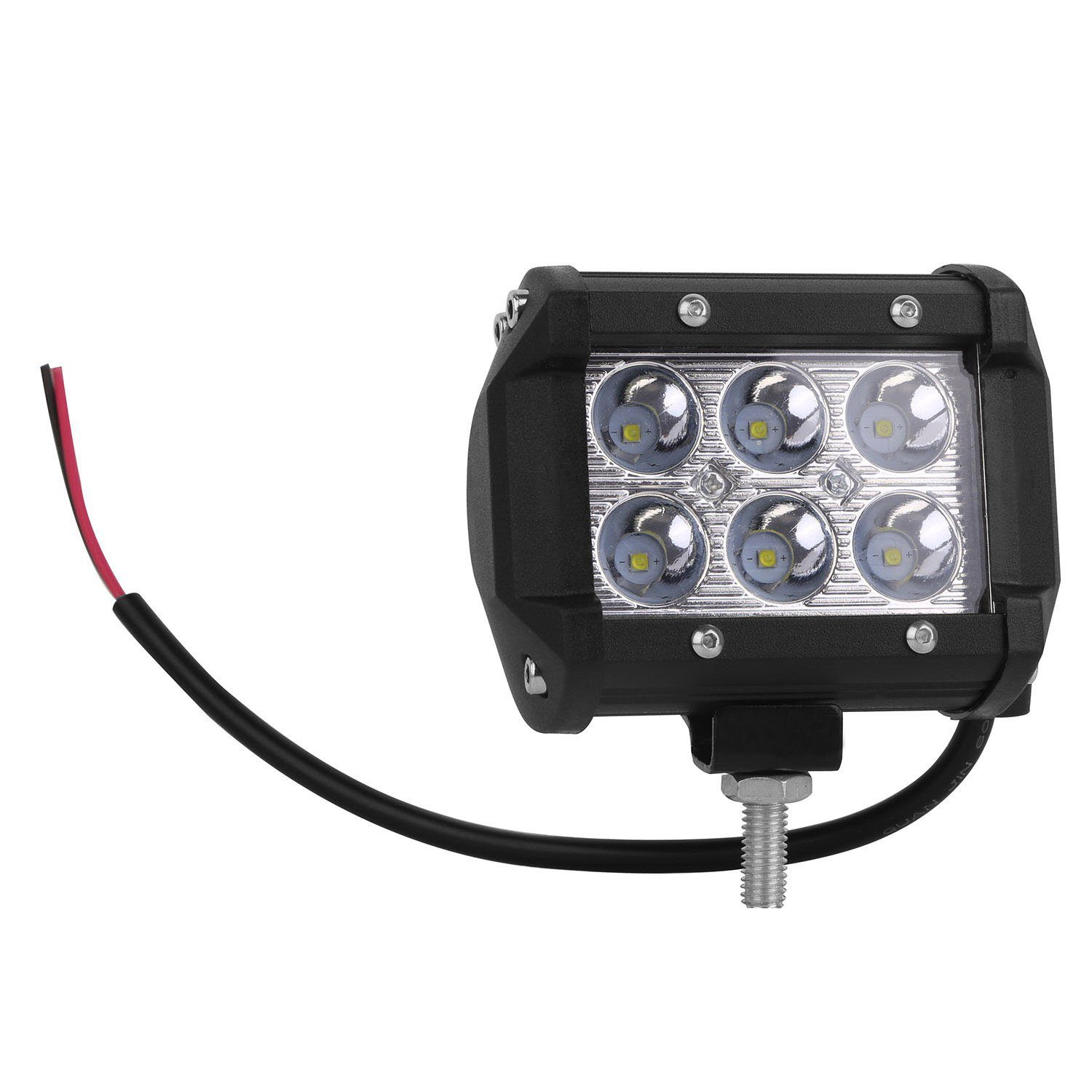 4-Piece: 4” 18W Dual Row LED Spot Light Pod Automotive - DailySale