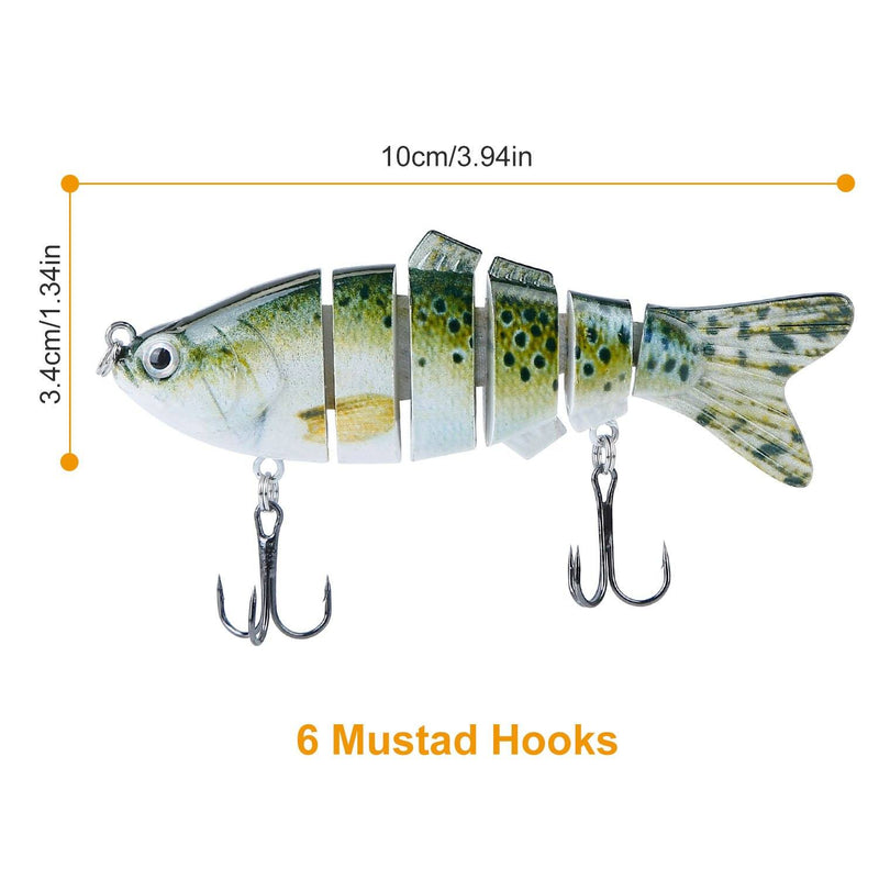 4-Piece: 6 Segment Multi Jointed Lifelike Fish Lures Sports & Outdoors - DailySale