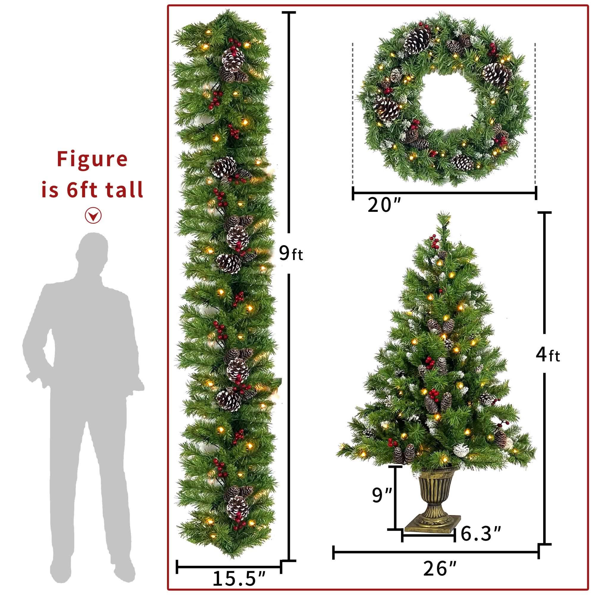 4-Piece: Artificial Christmas Tree Set Holiday Decor & Apparel - DailySale