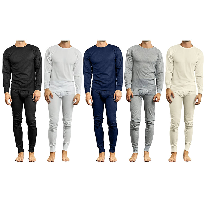 4-Piece: Assorted Lightweight Thermal Set Of Both A Thermal Top And Bottom (2-Full Sets) Men's Bottoms S - DailySale