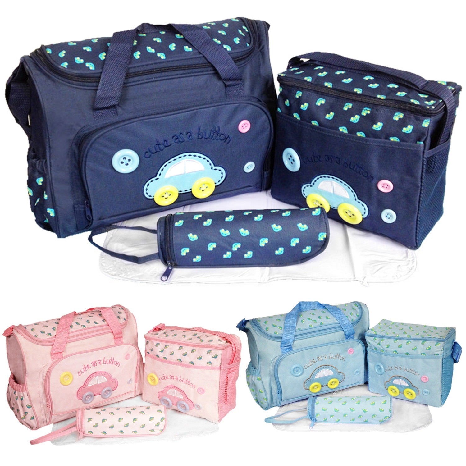 4-Piece: Baby Diaper Tote Bag Set Baby - DailySale