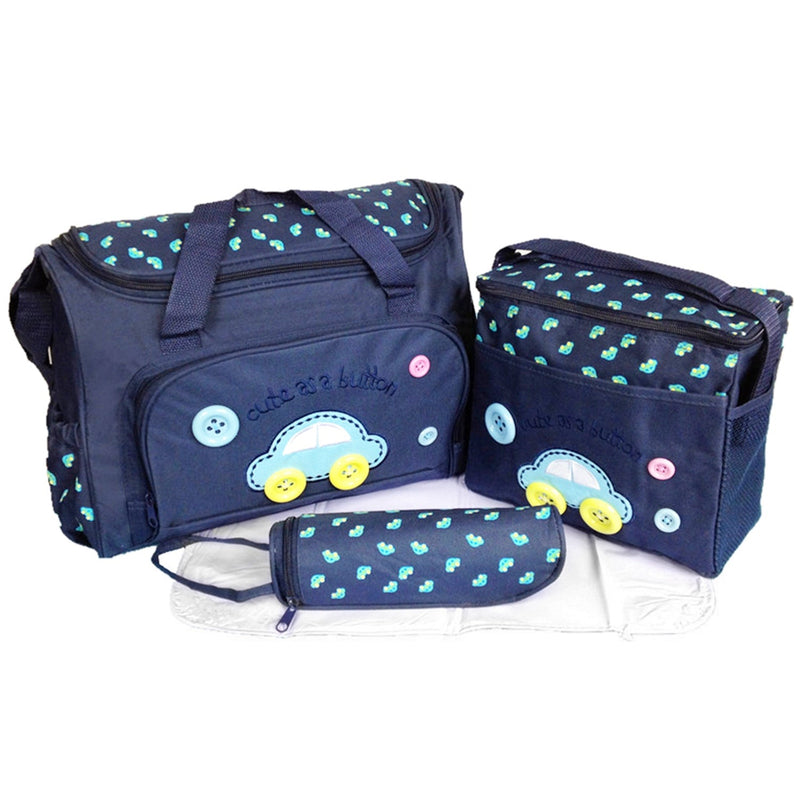 4-Piece: Baby Diaper Tote Bag Set Baby Dark Blue - DailySale
