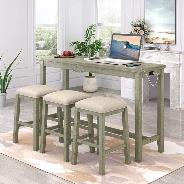 4-Piece: Counter Height Bar Table Set Furniture & Decor - DailySale