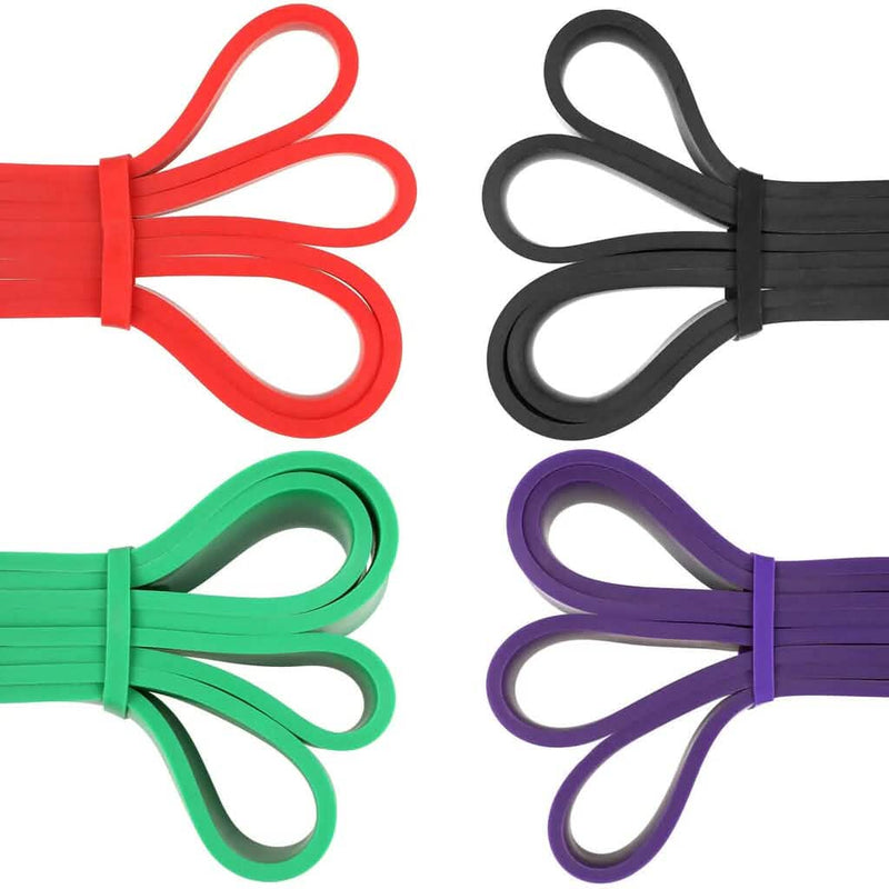 4-Piece: Exercise Bands Latex Resistance elastic Band -Pull Up Assist Bands Fitness Fitness - DailySale