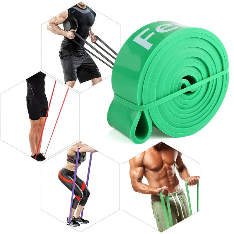 4-Piece: Exercise Bands Latex Resistance elastic Band -Pull Up Assist Bands Fitness Fitness - DailySale