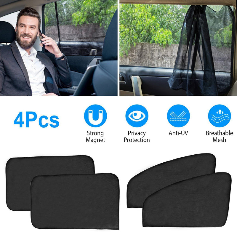 4-Piece: Front Rear Car Window Magnet Covers Automotive - DailySale