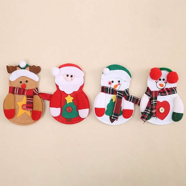 4-Piece: Holiday Tableware Sets Christmas Knife And Fork Bags Holiday Decor & Apparel - DailySale