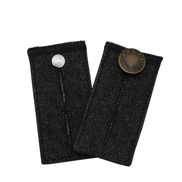 4-Piece: Jeans Elastic Waistband Button Extender Belt | Black