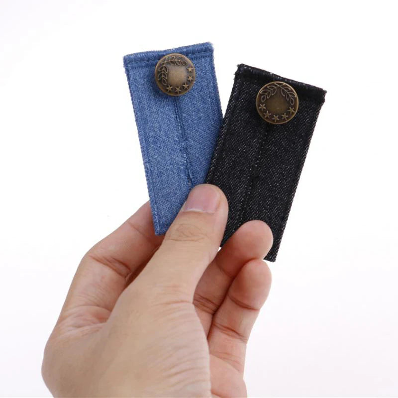 4-Piece: Jeans Elastic Waistband Button Extender Belt | Black