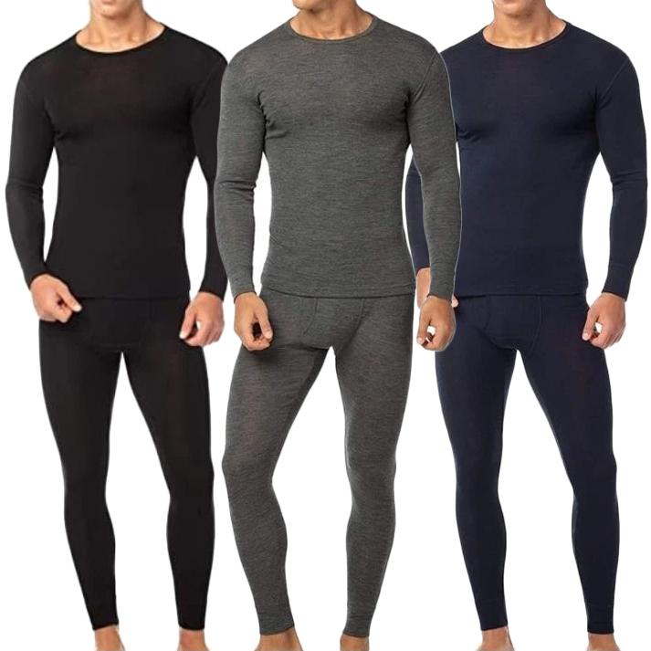 4-Piece: Men's Cotton Fleece Thermal Set Men's Clothing - DailySale
