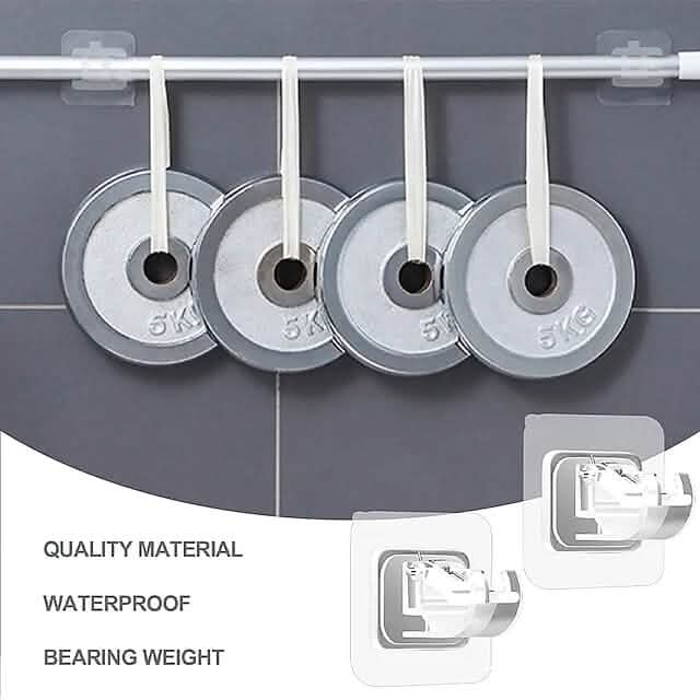 4-Piece: No Drill Curtain Rod Hook Holder Furniture & Decor - DailySale
