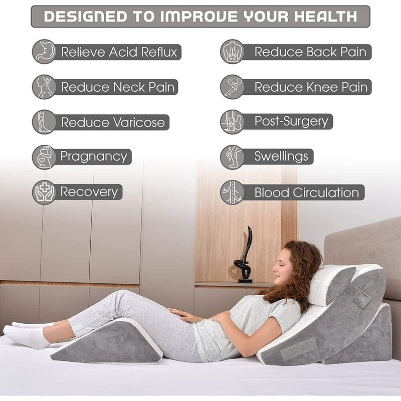 4-Piece: Orthopedic Wedge Pillow Set Wellness - DailySale