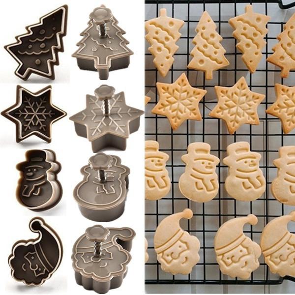 4-Piece: Plastic Cookie Baking Moulds Kitchen & Dining - DailySale