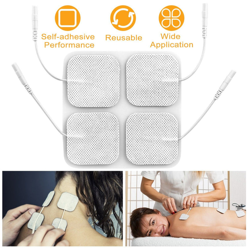 4-Piece: Reusable Self-Adhesive Replacement Electrode Pads Wellness - DailySale