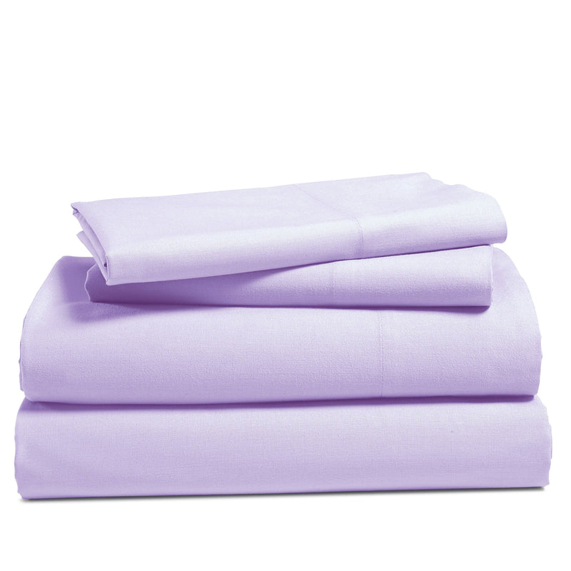4-Piece Set: 100% Cotton Super Soft Solid Sheet Linen & Bedding Queen Lilac - DailySale