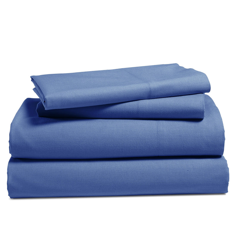 4-Piece Set: 100% Cotton Super Soft Solid Sheet Linen & Bedding Queen Navy - DailySale