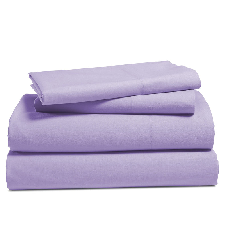 4-Piece Set: 100% Cotton Super Soft Solid Sheet Linen & Bedding Queen Purple - DailySale