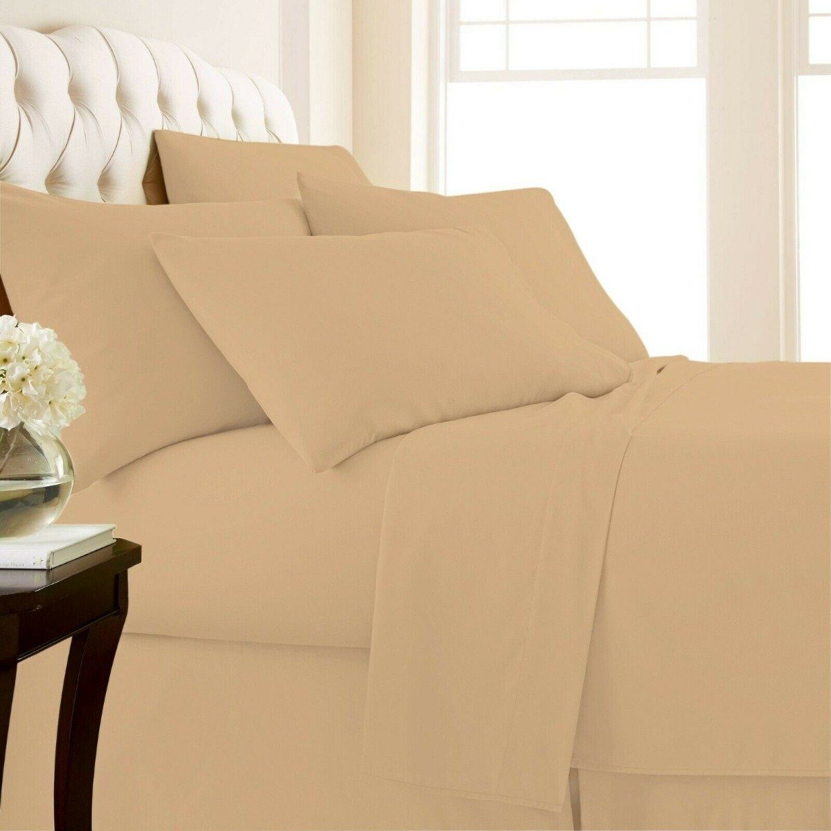 4-Piece Set: 1000 Thread Count Egyptian Cotton Sheets Linen & Bedding Twin Linen - DailySale