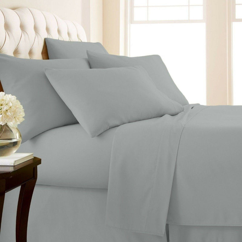 4-Piece Set: 1000 Thread Count Egyptian Cotton Sheets Linen & Bedding Twin Silver - DailySale