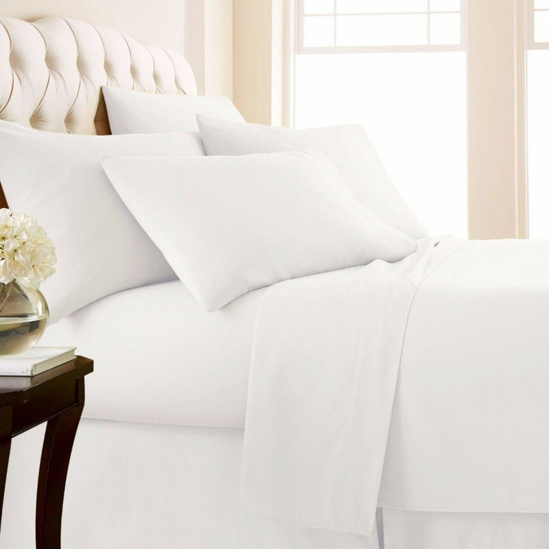 4-Piece Set: 1000 Thread Count Egyptian Cotton Sheets Linen & Bedding Twin White - DailySale