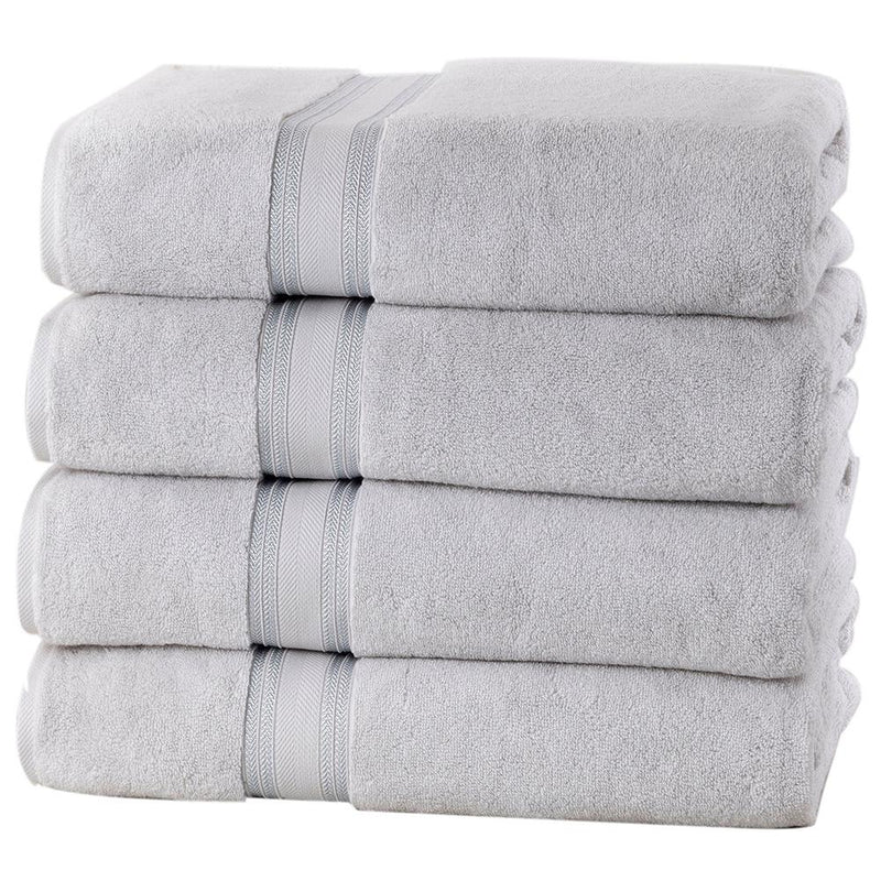 4-Piece Set: 550 GSM Zero Twist Cotton Bath Towels Beauty & Personal Care Glacier Gray - DailySale