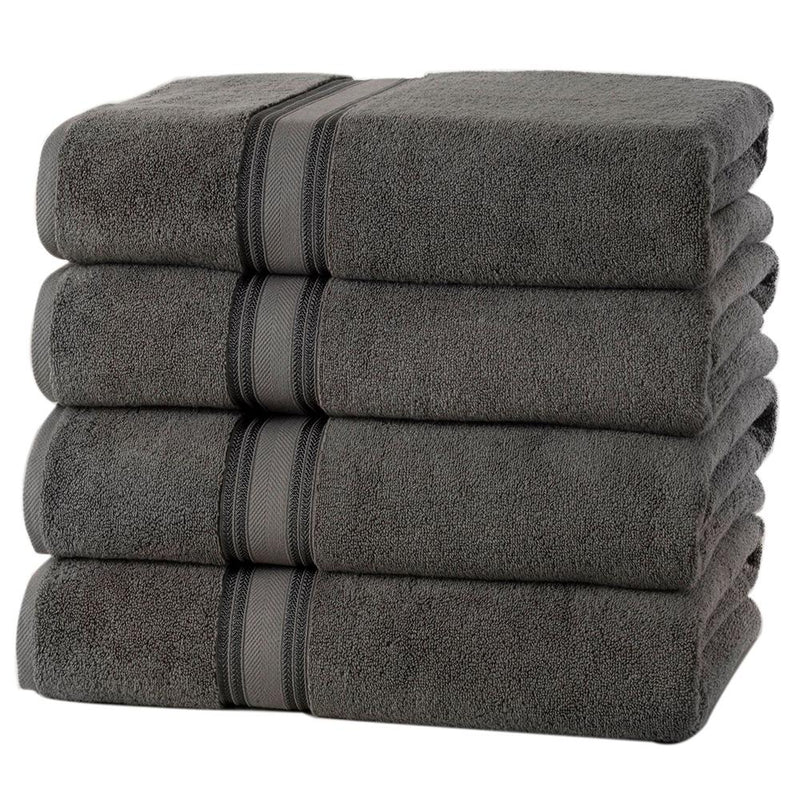 4-Piece Set: 550 GSM Zero Twist Cotton Bath Towels Beauty & Personal Care Gray - DailySale