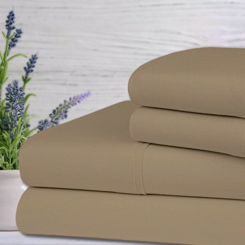 4-Piece Set: Bamboo Lavender Infused Scented Sheet Set in taupe, available at Dailysale
