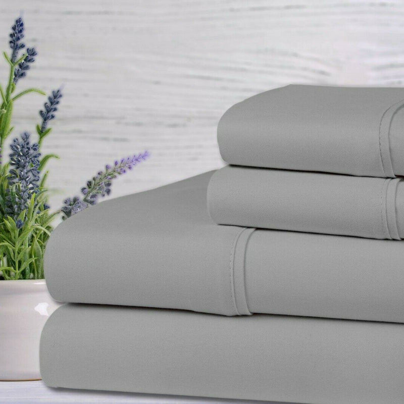 4-Piece Set: Bamboo Lavender Infused Scented Sheet Set in silver, available at Dailysale