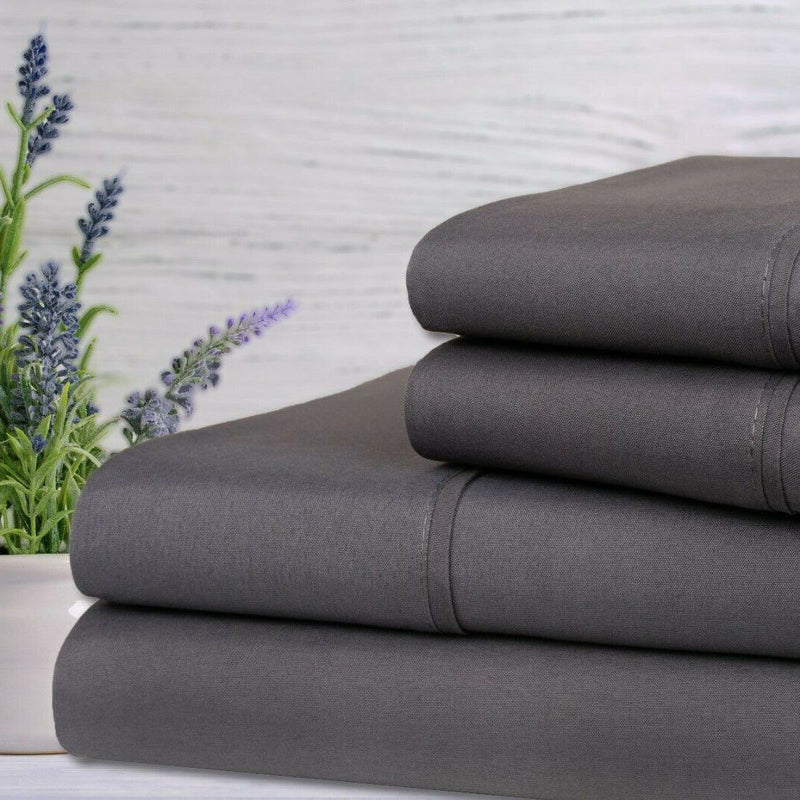 4-Piece Set: Bamboo Lavender Infused Scented Sheet Set in gray, available at Dailysale
