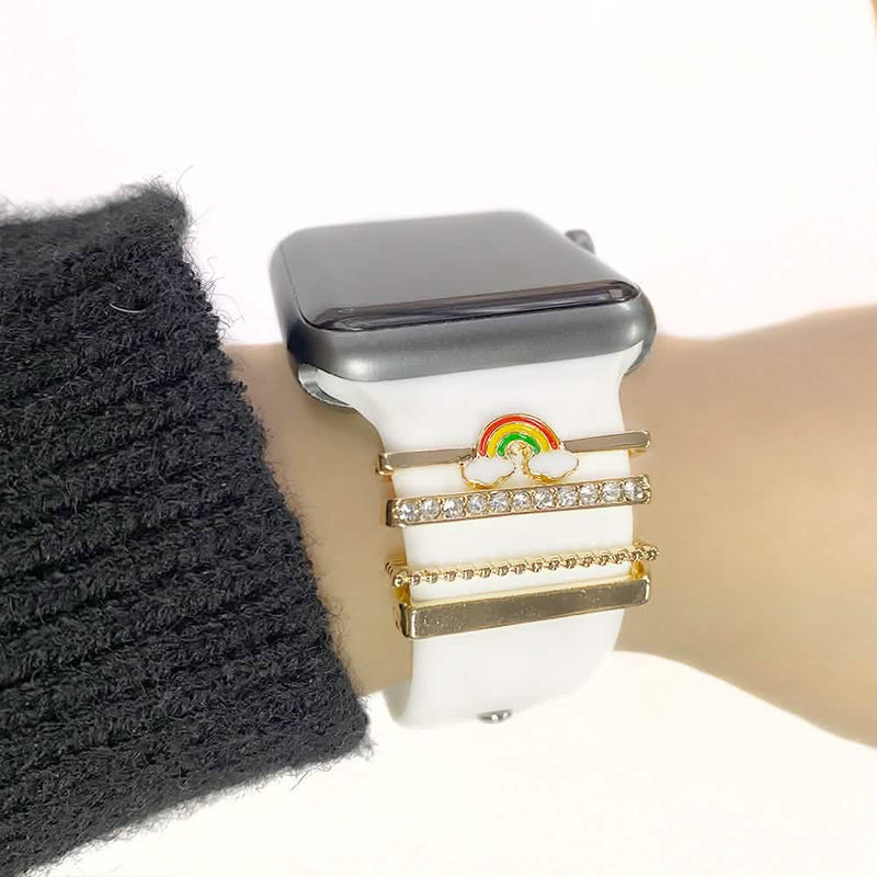 4-Piece Set: Decorative Apple Band Charms Women's Shoes & Accessories - DailySale