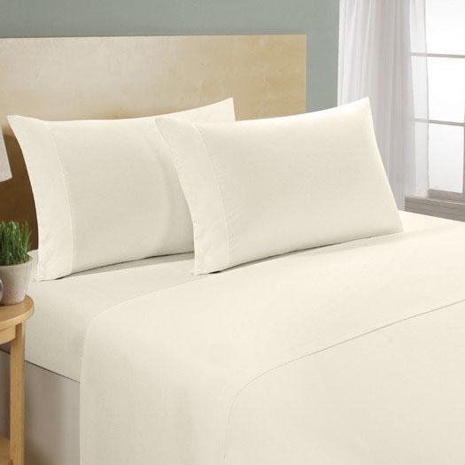 4-Piece Set: Luxury Comfort 300 Thread Count Sheet Linen & Bedding Queen Ivory - DailySale