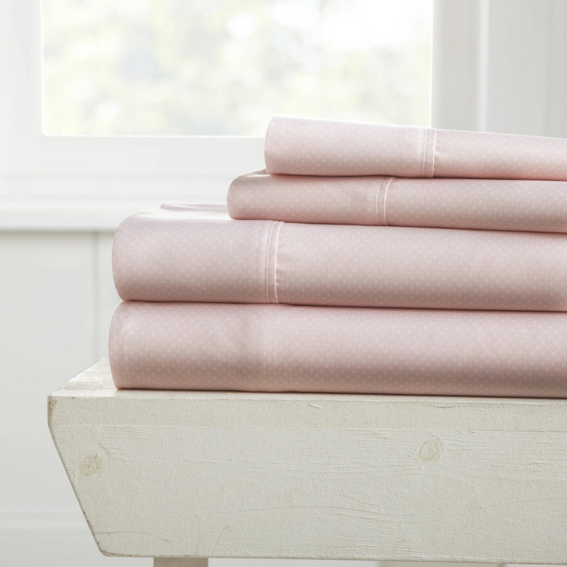 4-Piece Set: My Heart Patterned Sheet Set Bedding Twin Pink - DailySale