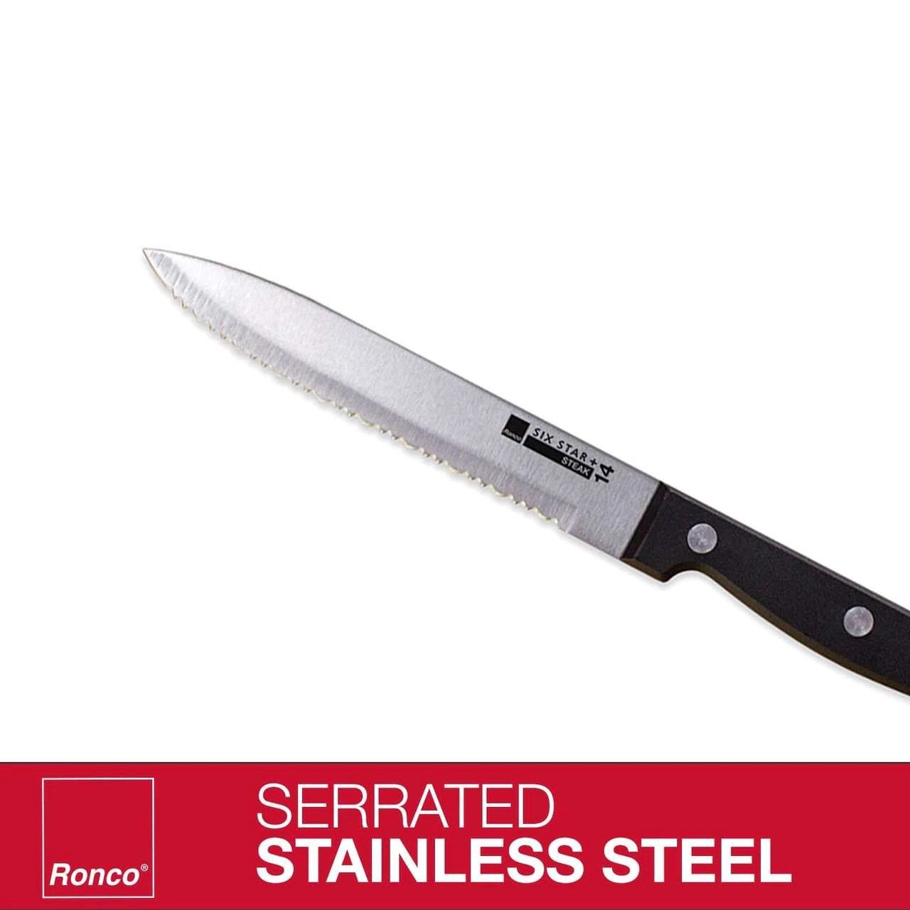 4-Piece Set: Steak Knife Set Stainless-Steel Serrated Blades Kitchen & Dining - DailySale