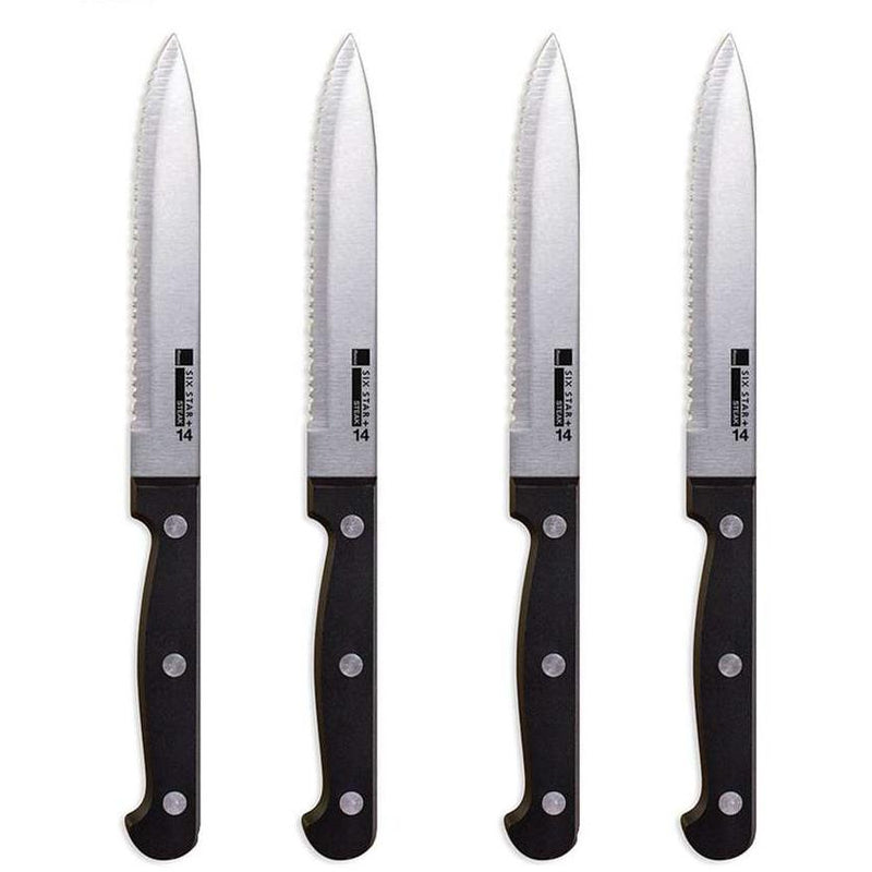 4-Piece Set: Steak Knife Set Stainless-Steel Serrated Blades Kitchen & Dining - DailySale
