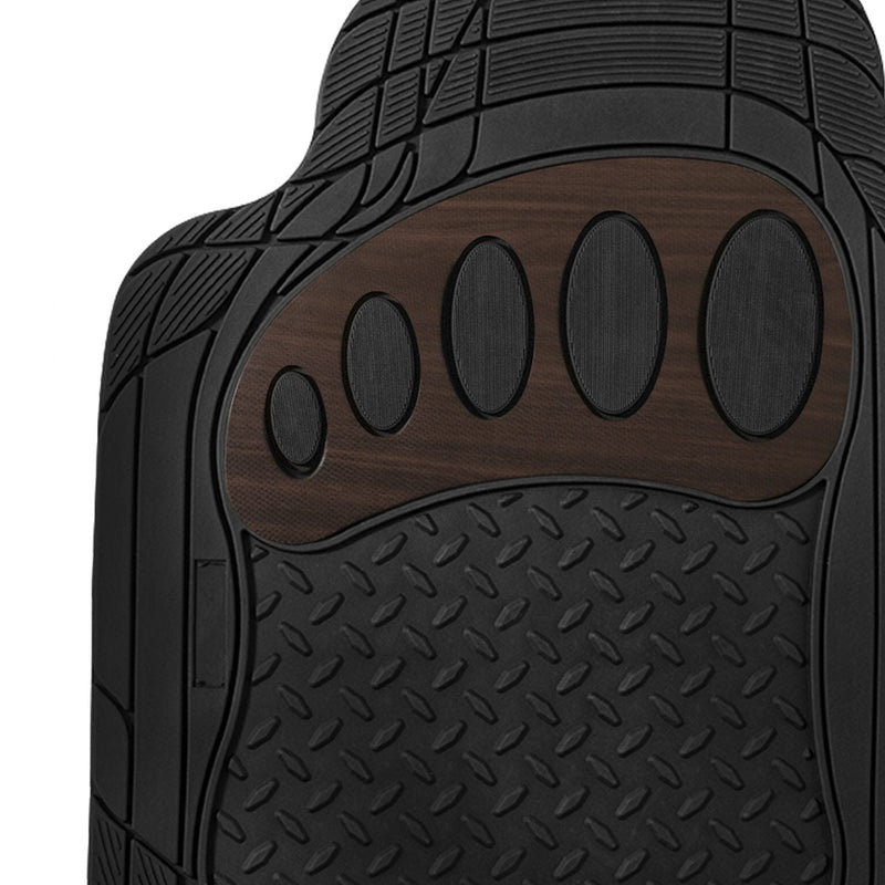 4-Piece Set: Trimmable ClimaProof™ Non-Slip Rubber Floor Mats With Footprint Design