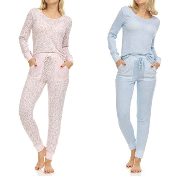 4-Piece Set: Women's Ultra-Soft Long Sleeve Pajama Sets Women's Loungewear Crew Neck S - DailySale