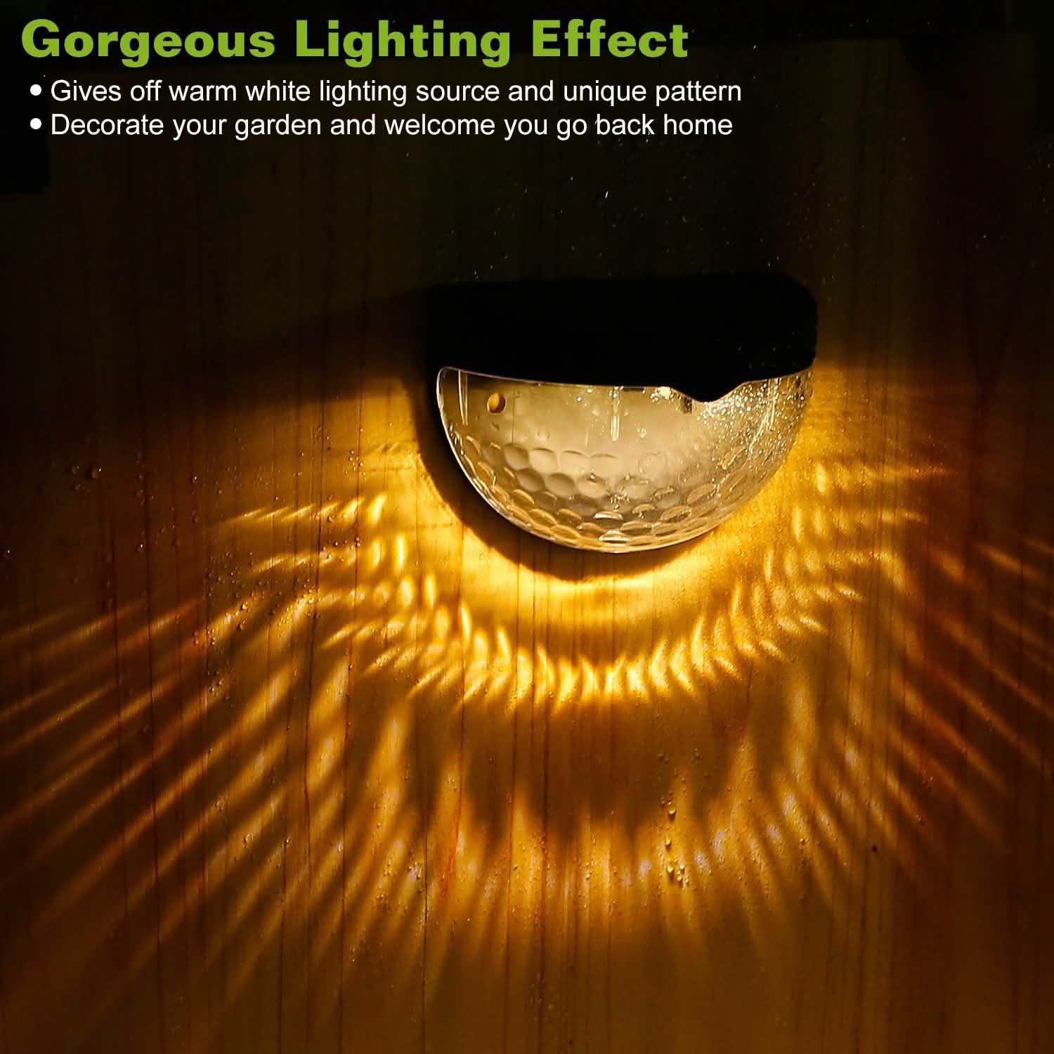 4-Piece: Solar Fence Outdoor Lights Outdoor Lighting - DailySale