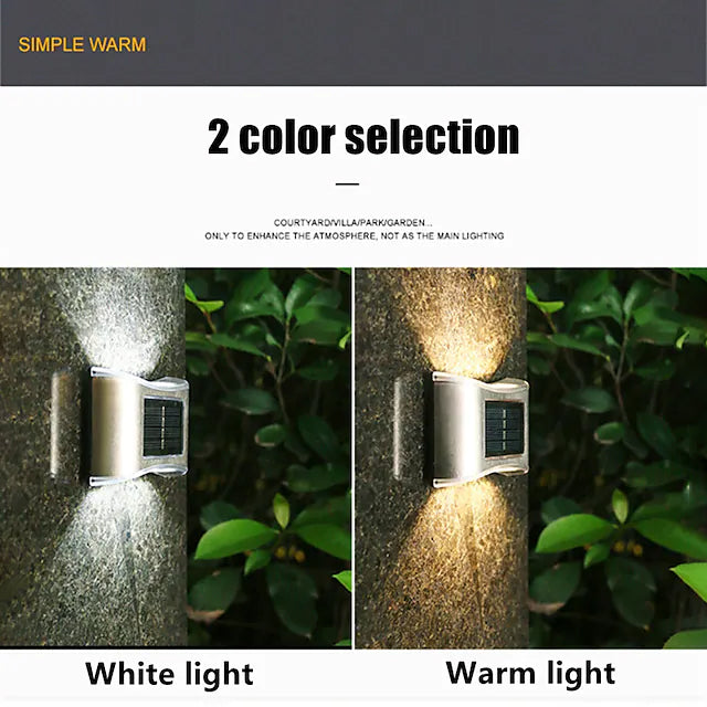 4-Piece: Solar Outdoor 6 LED Waterproof Wall Lights Outdoor Lighting - DailySale