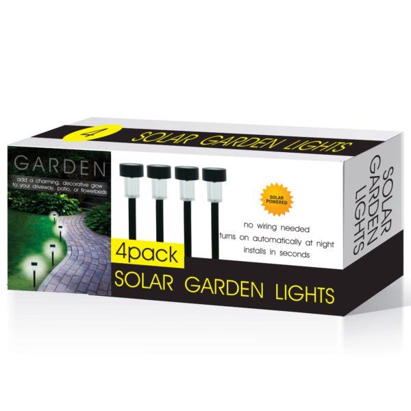 4-Piece: Solar Powered Garden Lights Set Outdoor Lighting - DailySale