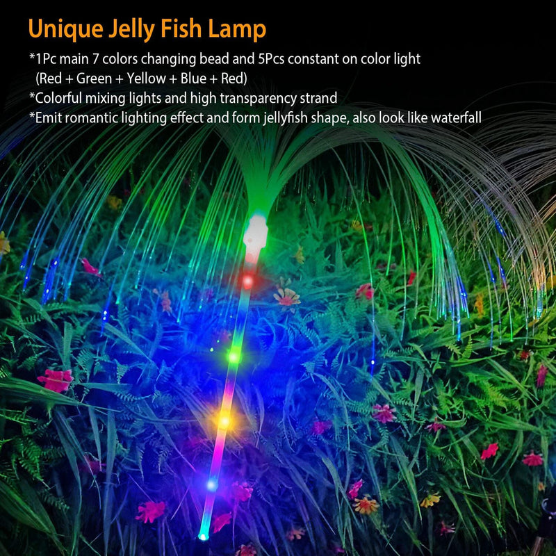 4-Piece: Solar Powered Jellyfish Lights Outdoor Lighting - DailySale