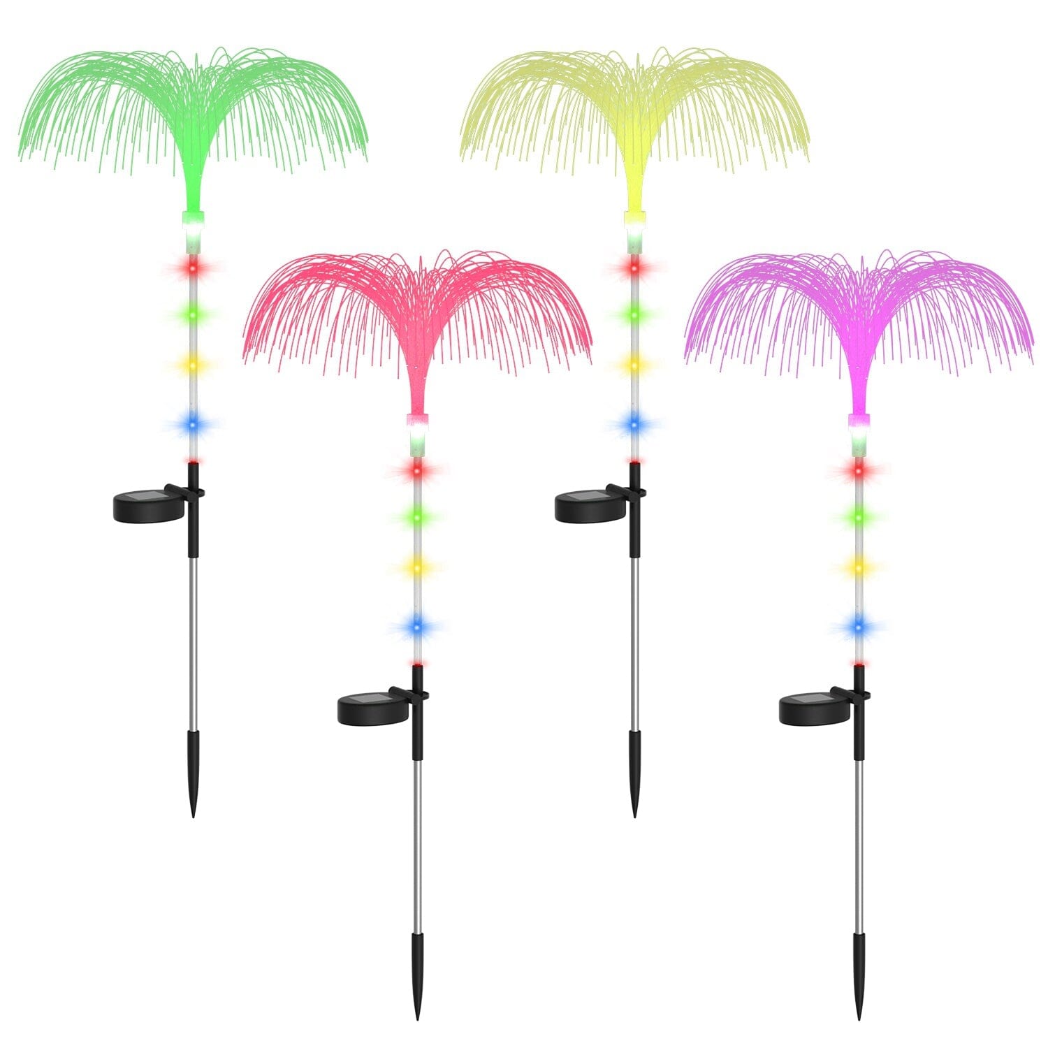 4-Piece: Solar Powered Jellyfish Lights Outdoor Lighting - DailySale